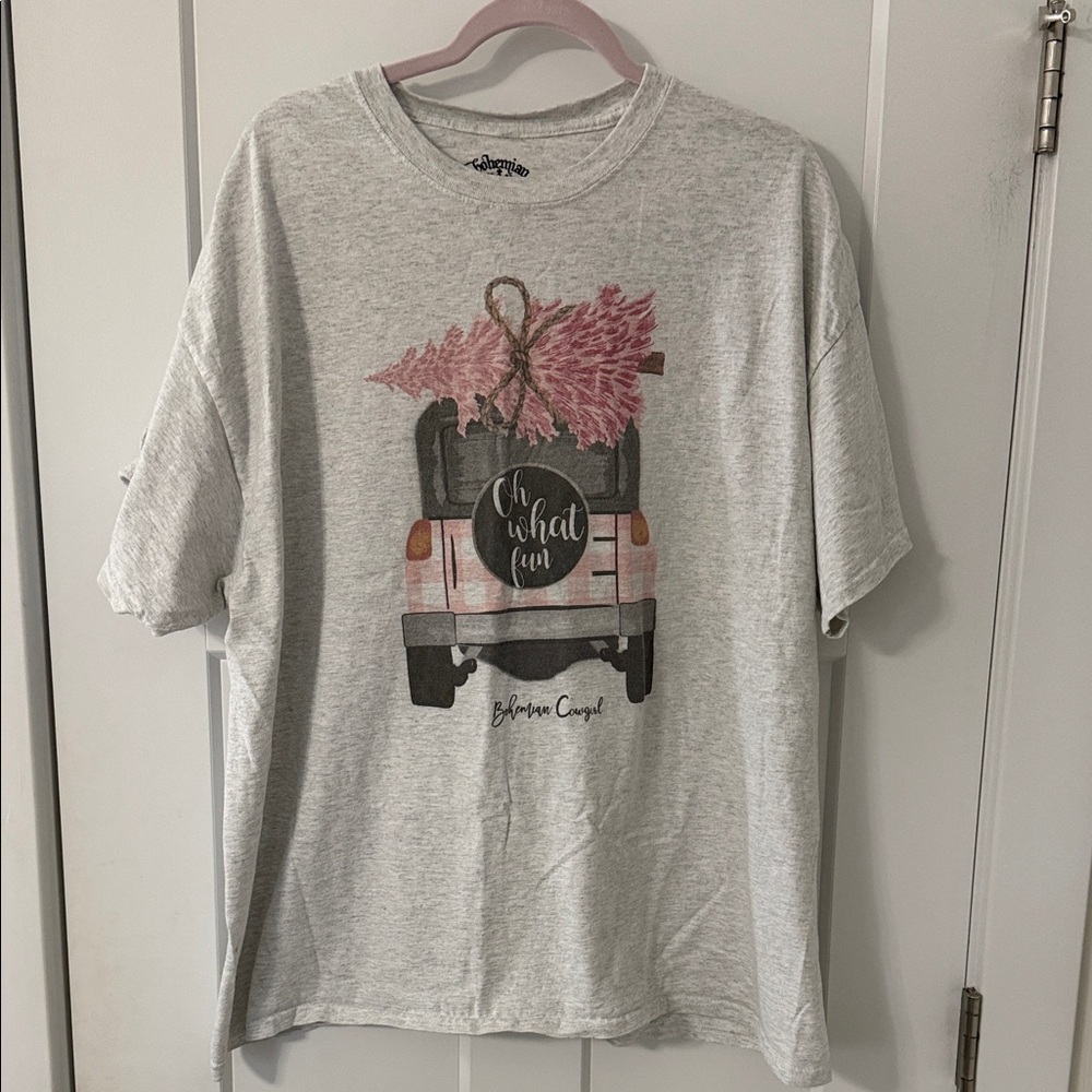 Bohemian Cowgirl Light Gray Graphic Tee